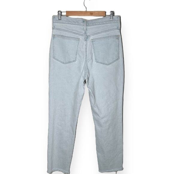 MADEWELL Momjean Slim Straight High Rise Baggy Relaxed Frayed Raw Hem Ripped 28 - Picture 2 of 11